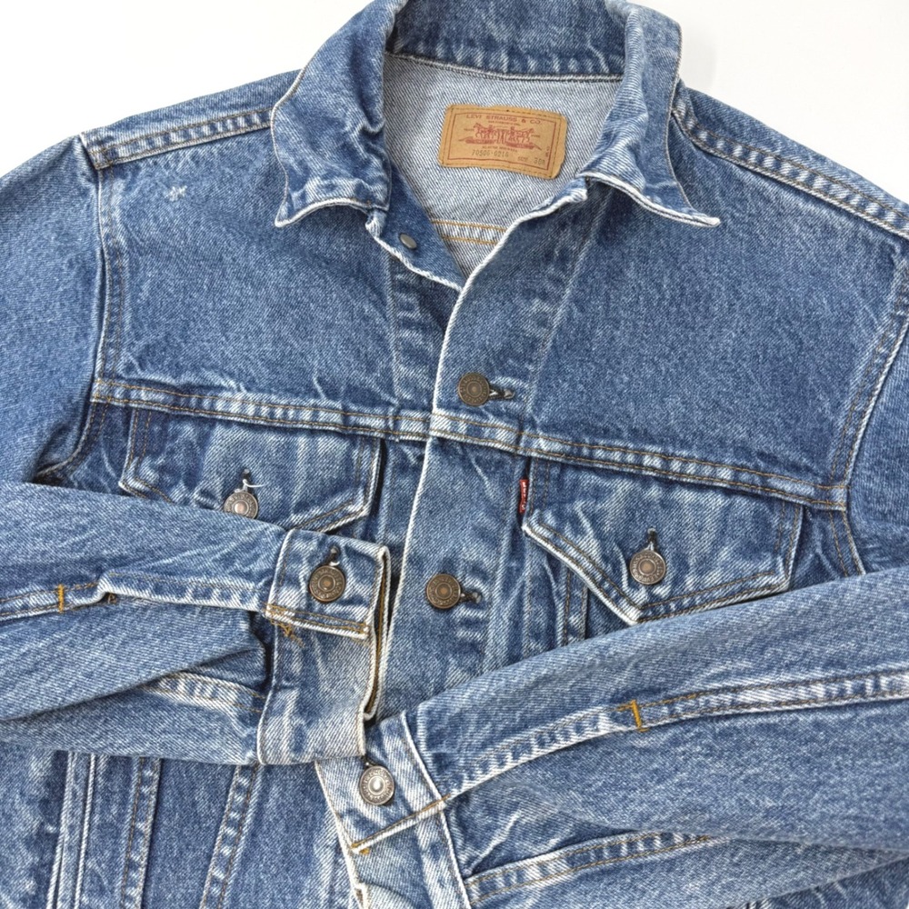 Vintage Levis 70506-0216 Denim Trucker Jacket Made in USA Blue Mens 38R - Picture 1 of 9